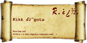 Rikk Ágota névjegykártya